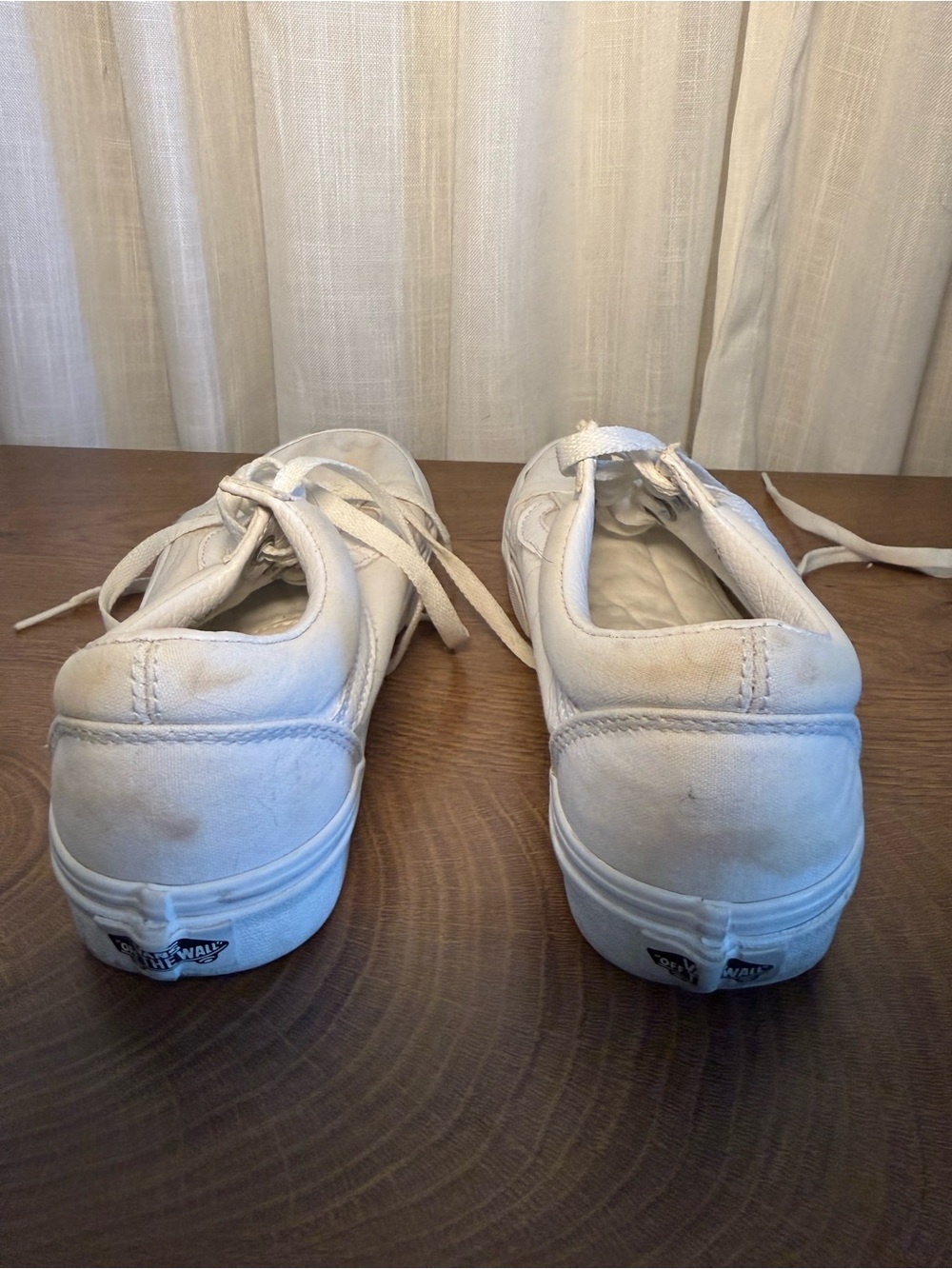 Vans Old Skool White Low Top Sneakers Classic Casual Size 7 - Picture 4 of 7